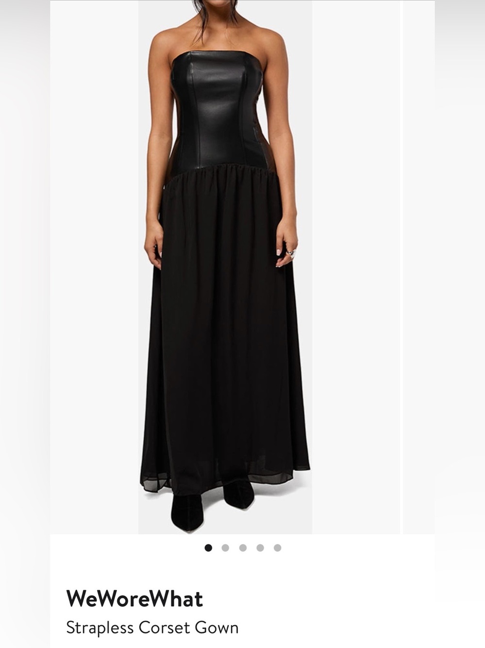 WeWoreWhat Black Strapless Corset Maxi Gown